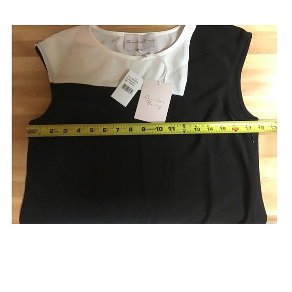 CHARLES HENRY Black & White Color Block Dress Sz M - Picture 7 of 8